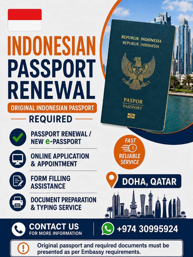 Indonesian Passport Renewal and Official Typing Services poster by Neptar Doha